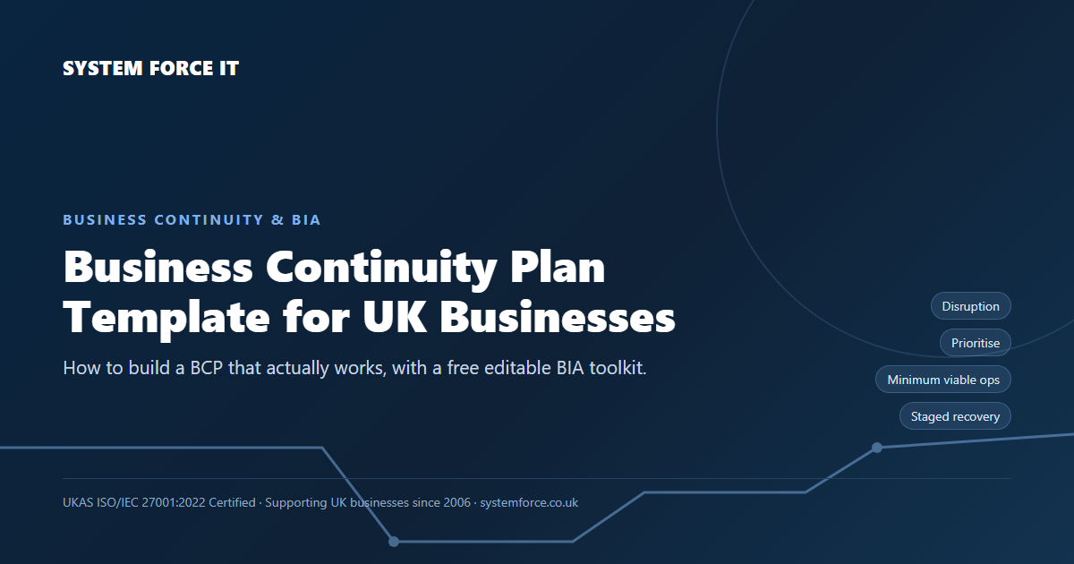 Business Continuity Plan Template for UK Businesses cover